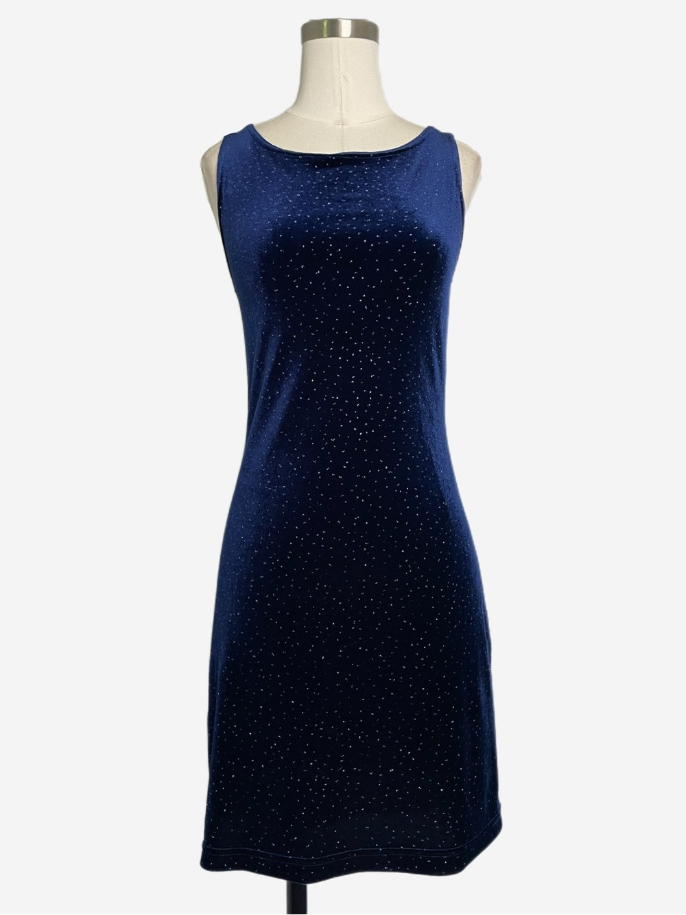 Vintage Y2K Byer Too! Blue velvet glitter open back mini dress goth holiday XS/S